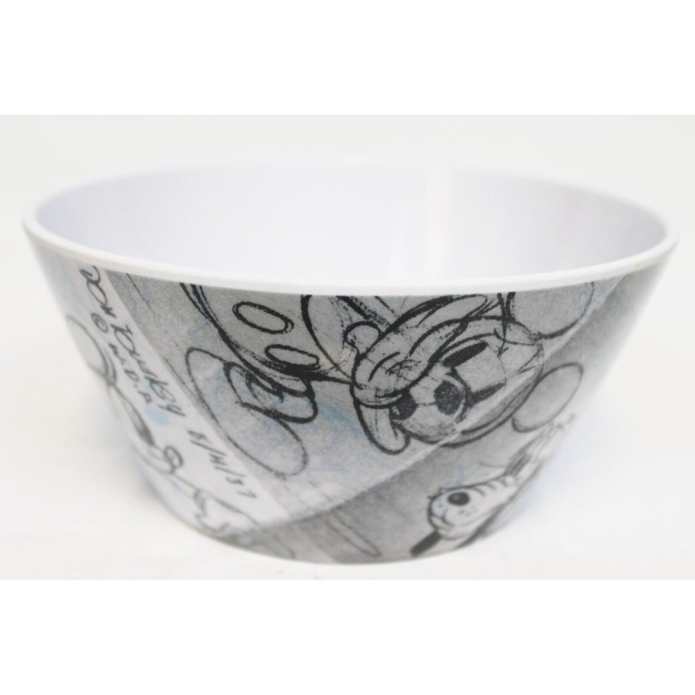 Zak! Designs Disney Cereal Bowl Sketch Mickey Minnie Mouse Pluto Donald Duck
